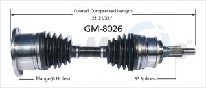 TrakMotive GM8026 Vetoakseli